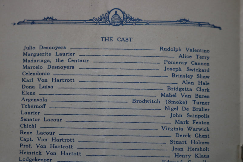 1926 OCTOBER THE FOUR HORSEMEN PROGRAM - RUDOLPH VALENTINO - GRETA GARBO- K 1790