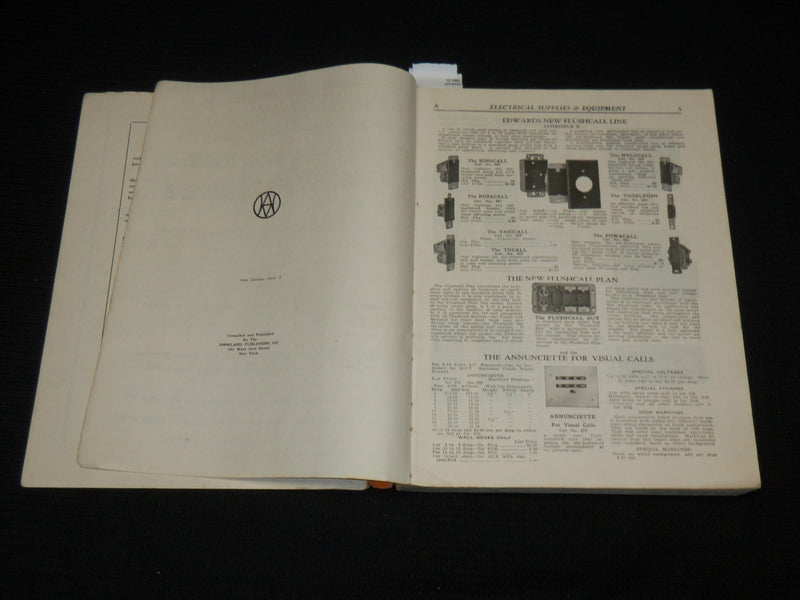 1940'S KOEHLER ELECTRICAL SUPPLY COMPANY CATALOGUE NO. 35 - NEW YORK - KD 4851E