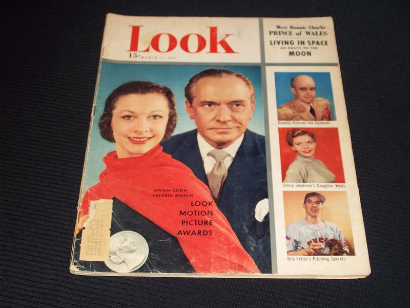 1952 MARCH 11 LOOK MAGAZINE - VIVIEN LEIGH & FREDRIC MARCH FRONT COVER - E 20351