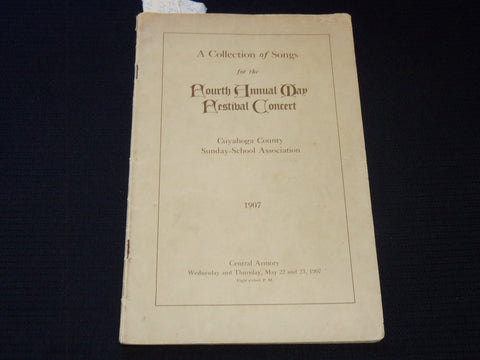 1907 CUYAHOGA COUNTY 4TH ANNUAL FESTIVAL CONCERT PROGRAM - SONGS - J 8009