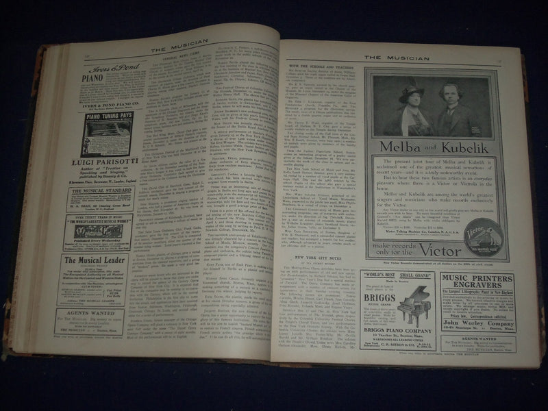 1914 JANUARY-DECEMBER THE MUSICIAN BOUND VOL NO. 19 - GREAT PHOTOS/ADS - KD 1962