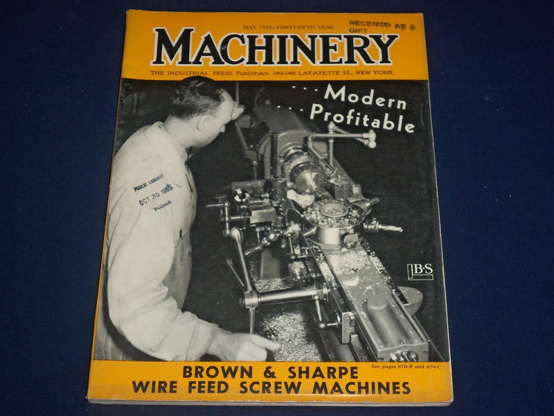 1939 MAY MACHINERY MAGAZINE - WIRE FEED SCREW MACHINES - II 9435