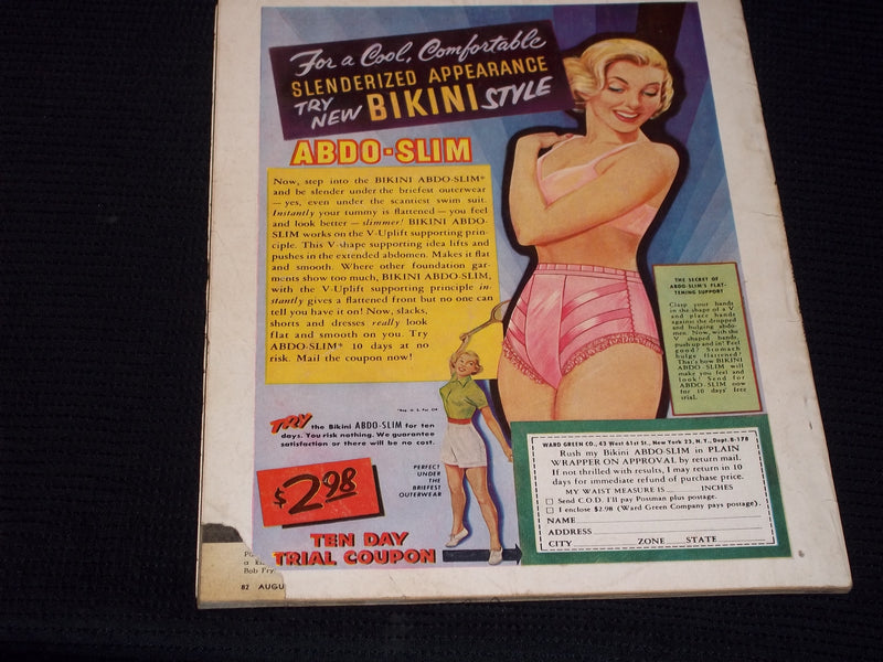 1954 AUGUST MOVIES MAGAZINE - LIZ TAYLOR FRONT COVER - E 16440