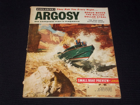 1956 FEBRUARY ARGOSY MAGAZINE - SMALL BOAT PREVIEW FRONT COVER - E 5311