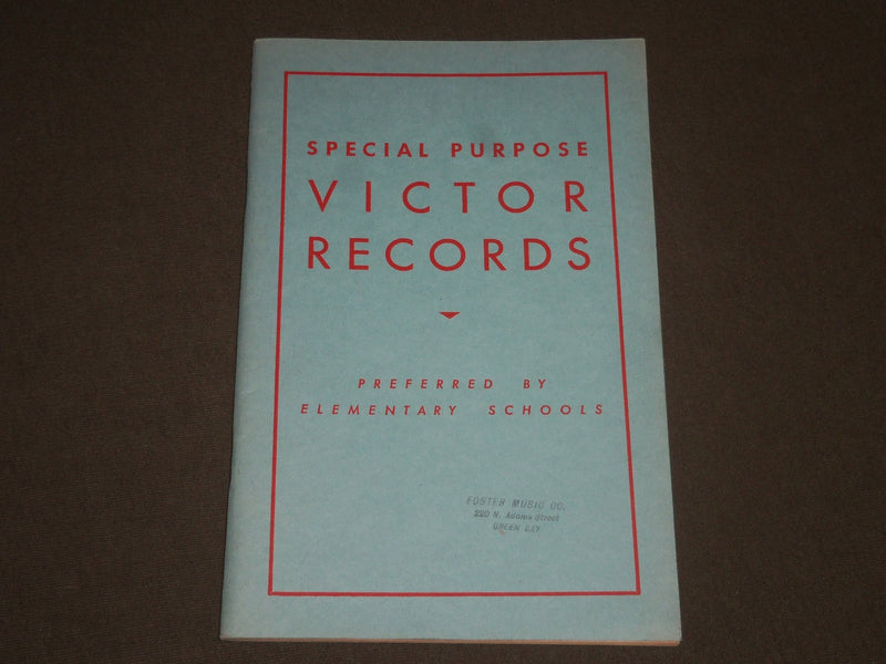 1940'S SPECIAL PURPOSE VICTOR RECORDS CATALOG - ELEMENTARY SCHOOL - J 2456