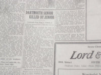 1920 JUNE 17 NEW YORK TIMES - DARTMOUTH SENIOR KILLED BY JUNIOR - NT 9129