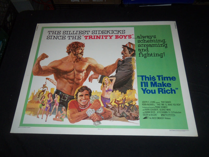 1975 THIS TIME I'LL MAKE YOU RICH 1/2 SHEET MOVIE POSTER - TONY SABATO - P 305
