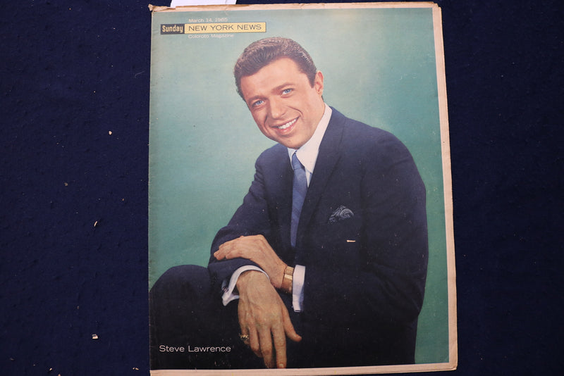1965 MARCH 14 SUNDAY NEWS COLOROTO MAGAZINE - STEVE LAWRENCE - KELSO - E 23215