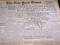 1944 JANUARY 13 NEW YORK TIMES - 3 REICH PLANE PLANTS WRECKED - NT 2591