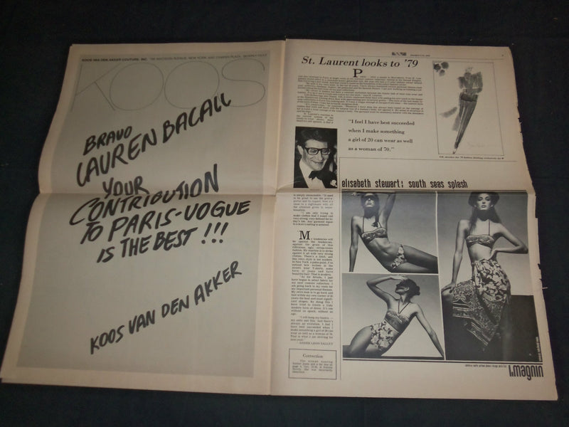 1979 JANUARY 5-12 W MAGAZINE - GREAT STORIES, PHOTOS & ADS - NP 3352
