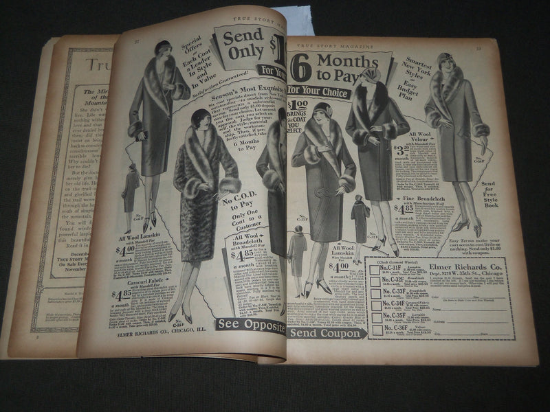 1928 NOVEMBER TRUE STORY MAGAZINE - GERTRUDE OLMSTEAD COVER- J 2827