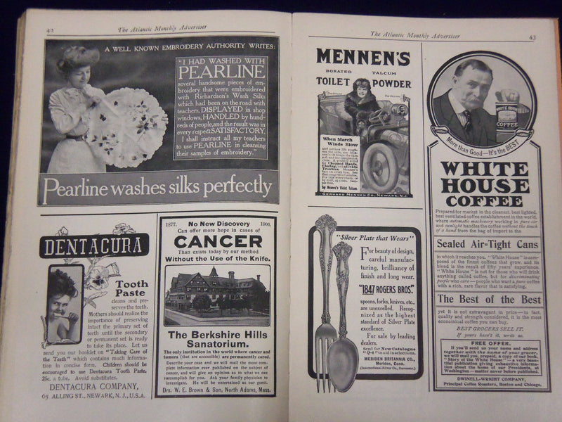 1906 THE ATLANTIC MONTHLY MAGAZINE LOT OF 10 - NICE STORIES & ARTICLES - WR 334