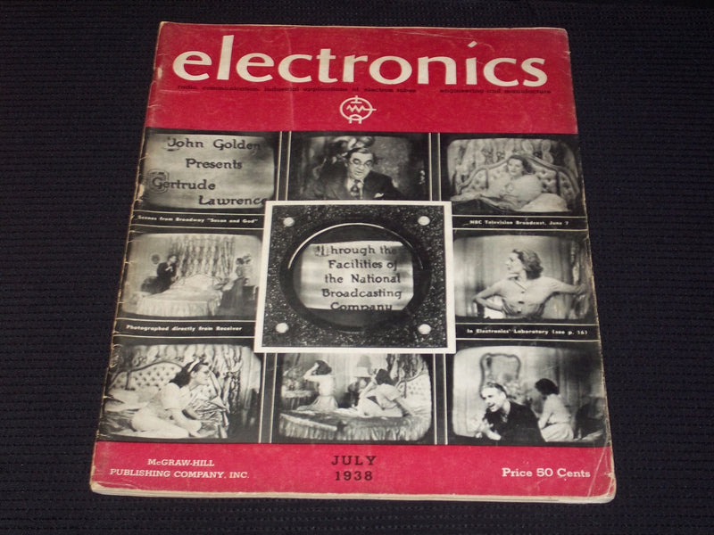 1938 JULY ELECTRONICS MAGAZINE - SUSAN & GOD NBC TV FRONT COVER - E 6258