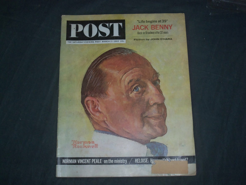 1963 MAR 2 THE SATURDAY EVENING POST MAGAZINE-JACK BENNY-NORMAN ROCKWELL-SP2482J