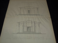 1868 ETUDE DES DIMENSIONS DEGRAND TEMPLE DE PAESTUM - PLANCHES - Z 284
