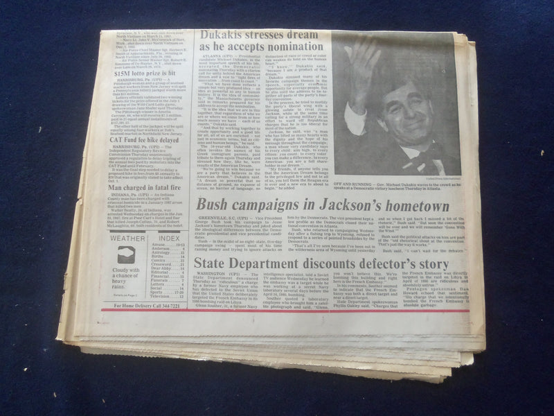 1988 JULY 22 SCRANTONIAN TRIBUNE NEWSPAPER - CRASH SENDS 48 TO HOSPITAL- NP 6142