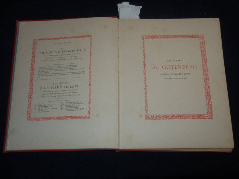 1839 LES ETAPES DE GUTENBERG FRENCH BOOK BY LOUIS LERICHE - KD 1111T