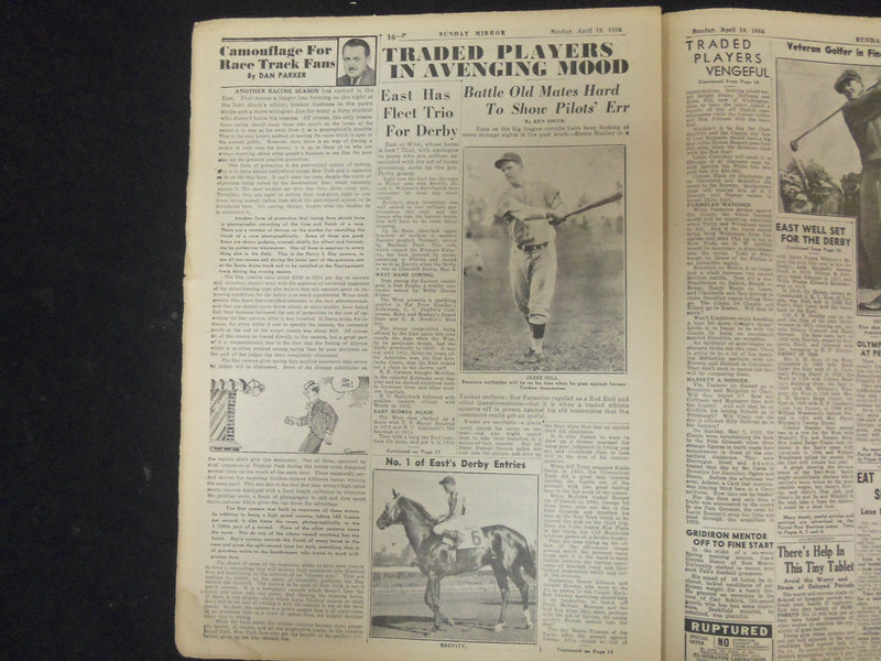 1936 APRIL 19 NEW YORK SUNDAY MIRROR - BREVITY SET FOR DERBY - NP 2331