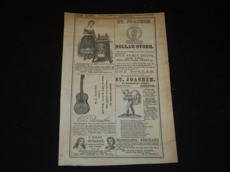 1870 BOSTON THEATRE DER FREISCHUTZ MARRIAGE OF FIGARO HANDBILL - J 5388
