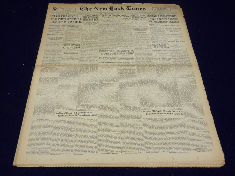 1935 FEBRUARY 21 NEW YORK TIMES - ROOSEVELT ASKS RENEWAL OFNRA - NT 3811