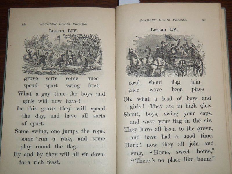 1866 THE UNION PICTORIAL PRIMER BOOK BY CHARLES SANDERS - K 1295