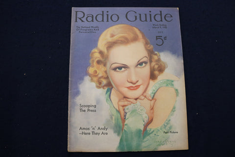 1935 MARCH 9 RADIO GUIDE MAGAZINE - PATTI PICKENS COVER - E 9182