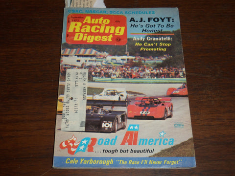 1973 SEPTEMBER AUTO RACING DIGEST MAGAZINE ISSUE NO. 2 - A. J. FOYT - K 1152