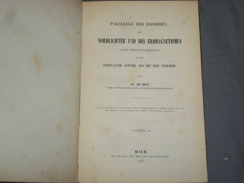 1857 PARALLELE DER ERDBEBEN DER NORDLICHTER UND DES ERDMAGNETISMUS - J 4874