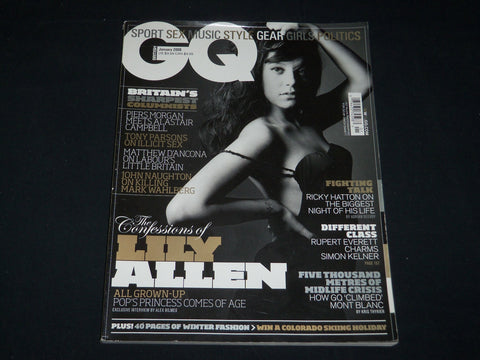 2008 JANUARY GQ GENTLEMEN'S QUARTERLY MAGAZINE - BRITISH - LILY ALLEN - RC 1170