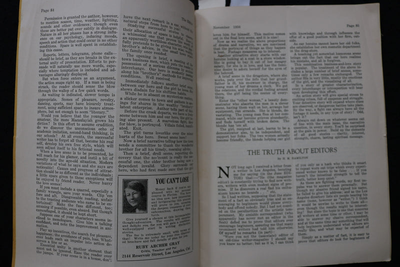 1936 NOVEMBER THE EDITOR JOURNAL - SOFTCOVER BOOK - K 2938