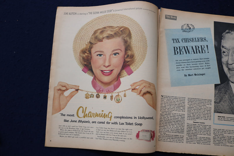 1954 MARCH 6 THIS WEEK MAGAZINE - JUNE ALLYSON AD - E 22970