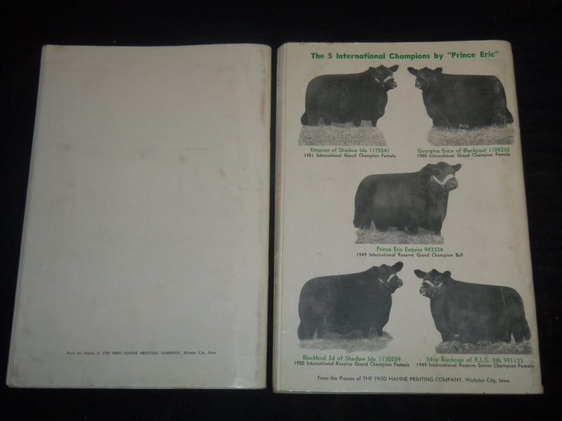 1951-1952 SHADOW ISLE'S ALL PRINCE ERIC CALF & COWSALE CATALOG LOT OF 2 - J 9239