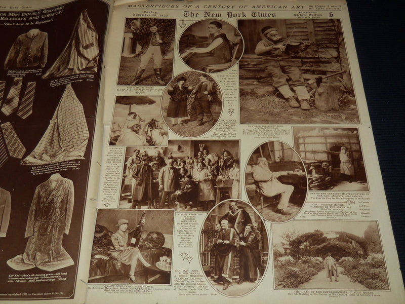 1925 NOVEMBER 29 NEW YORK TIMES PICTURE SECTION - MASTERPIECES OF ART - NT 9497