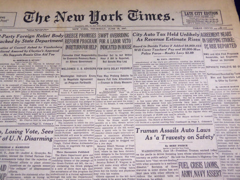 1947 JUNE 19 NEW YORK TIMES - CITY AUTO TAX UNLIKELY - NT 3419