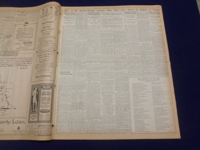 1919 MAY 7 NEW YORK TIMES - MILLION CHEER 77TH ON 5TH AVENUE - NT 9240