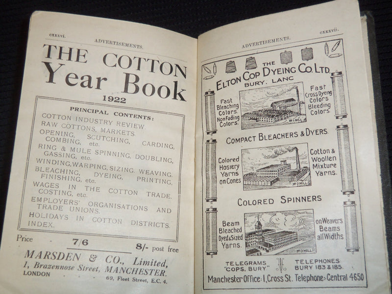 1923 THE WOOL YEAR BOOK - H. HAIGH & CO - BRADFORD, ENGLAND - KD 5662A