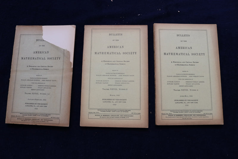 1922-1924 AMERICAN MATHEMATICAL SOCIETY BULLETIN - LOT OF 24 - O 3389
