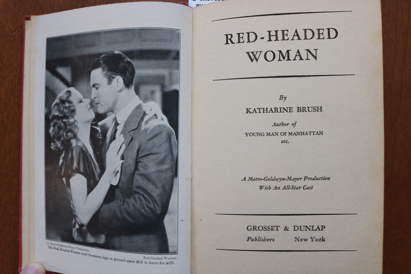 1931 RED-HEADED WOMAN HARDCOVER BOOK BY KATHARINE BRUSH - JEAN HARLOW - KD 9606