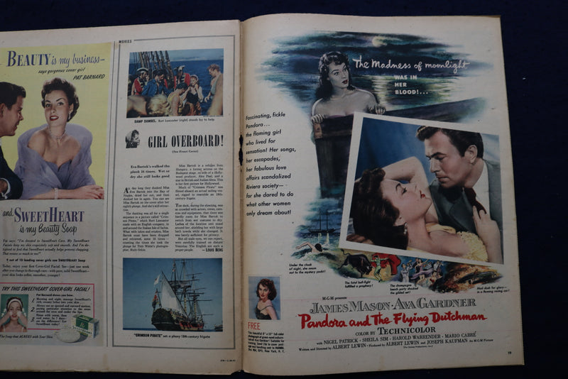 1952 JAN 20 THIS WEEK MAGAZINE - J. MASON-A. GARDNER MOVIE AD - E 22932