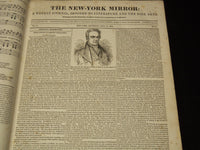 1832-1833 NEW YORK MIRROR AND LADIES GAZETTE BOUND VOLUME - ENGRAVINGS - R 89L