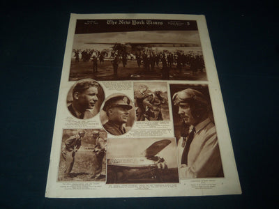 1927 JULY 3 NEW YORK TIMES PICTURE SECTION - AVIATORS - GREAT PHOTOS - NT 7392