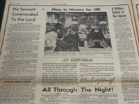 1963 NOV 25 NEW YORK JOURNAL AMERICAN - THE NATION STOOD STILL - JFK - NP 2397
