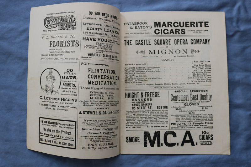 1896 CASTLE SQUARE THEATRE PROGRAM MAGAZINE - LOT OF 13 - BOSTON - K 2729