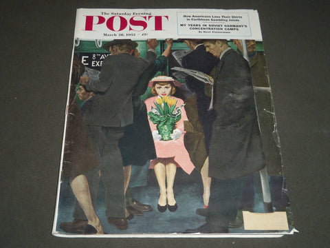 1953 MARCH 28 THE SATURDAY EVENING POST MAGAZINE - ILLUSTRATED COVER - SP 1956