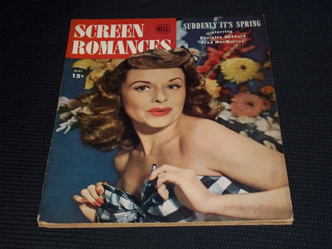 1947 MAY SCREEN ROMANCES MAGAZINE - PAULETTE GODDARD COVER - E 16594