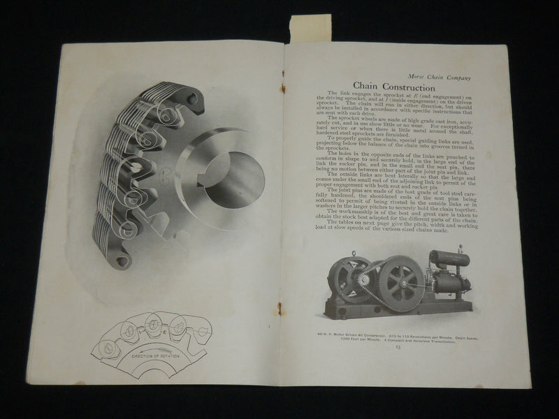 1900'S MORSE SILENT RUNNING HIGH SPEED CHAINS CATALOGUE NO. 7 - J 6572