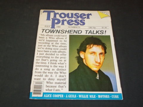 1980 JULY TROUSER PRESS MAGAZINE - PETE TOWNSHEND - SP 7941