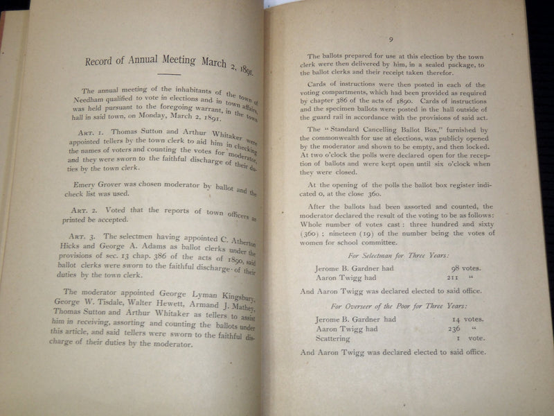 1879 TOWN OF NEEDHAM ANNUAL REPORT BULLETIN - SCHOOL COMMITTEE - K 2713