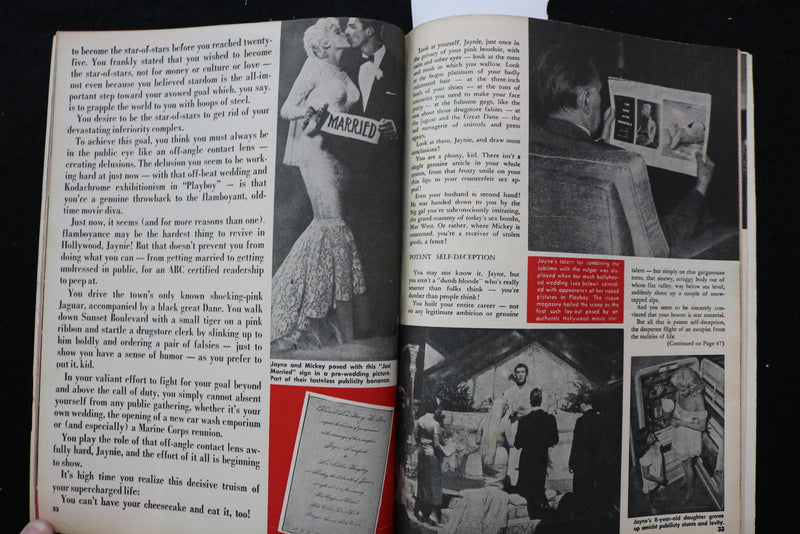 1958 JULY HUSH-HUSH MAGAZINE - JAYNE MANSFIELD COVER - E 10528