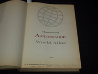 1962 HAMMOND AMBASSADOR WORLD ATLAS HARDCOVER BOOK - COLOR MAPS - KD 3350F